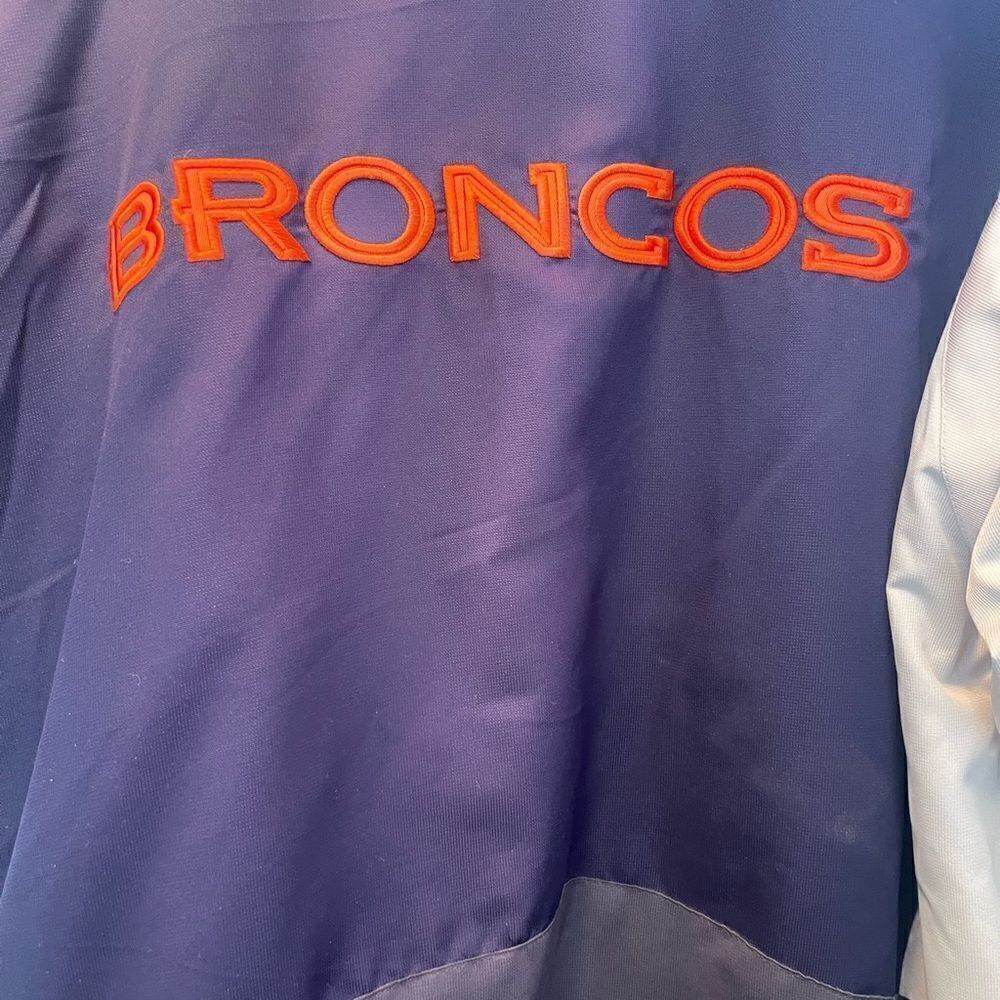 Vintage Denver Broncos Jacket Men Medium Reebok NFL Football Hooded Fleece Lined